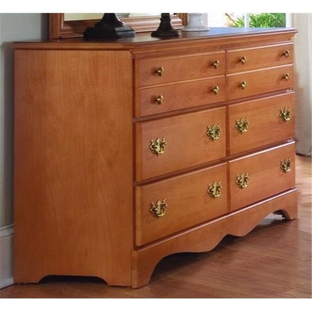 CAROLINA FURNITURE Carolina Furniture 155600 Common Sense Double Dresser Chest Of Drawer In Salem Maple 155600
